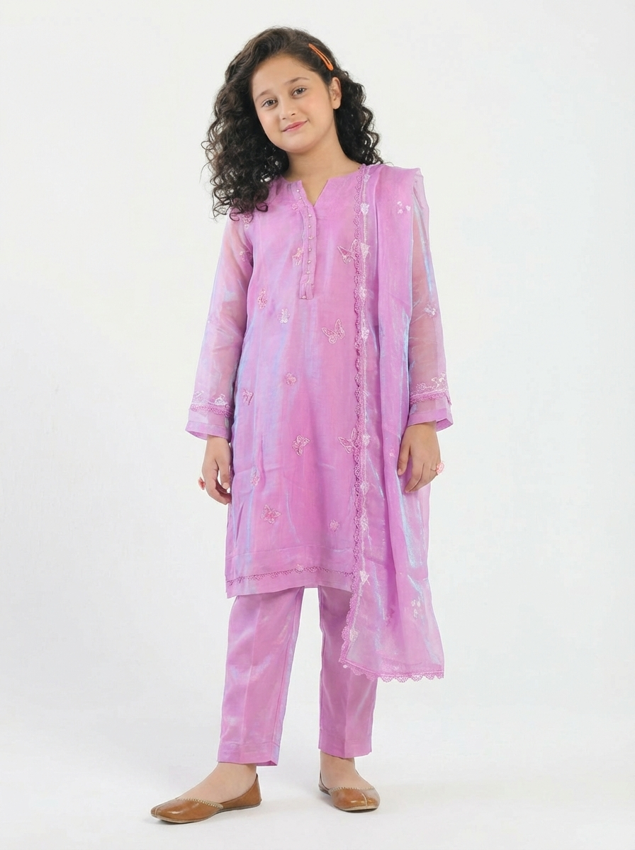 Agha Noor 3-piece Chiffon kids wear