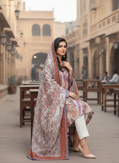 Agha Noor Pure Silk Printed 2-Piece Suit