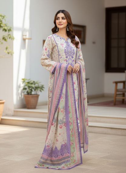 Agha Noor 2-Piece Embroidered Lawn Suit