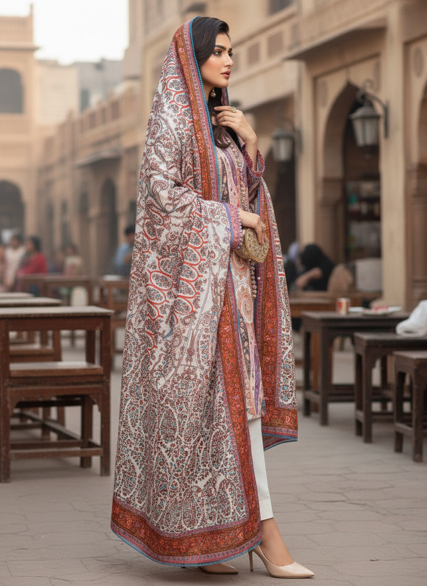 Agha Noor Pure Silk Printed 2-Piece Suit
