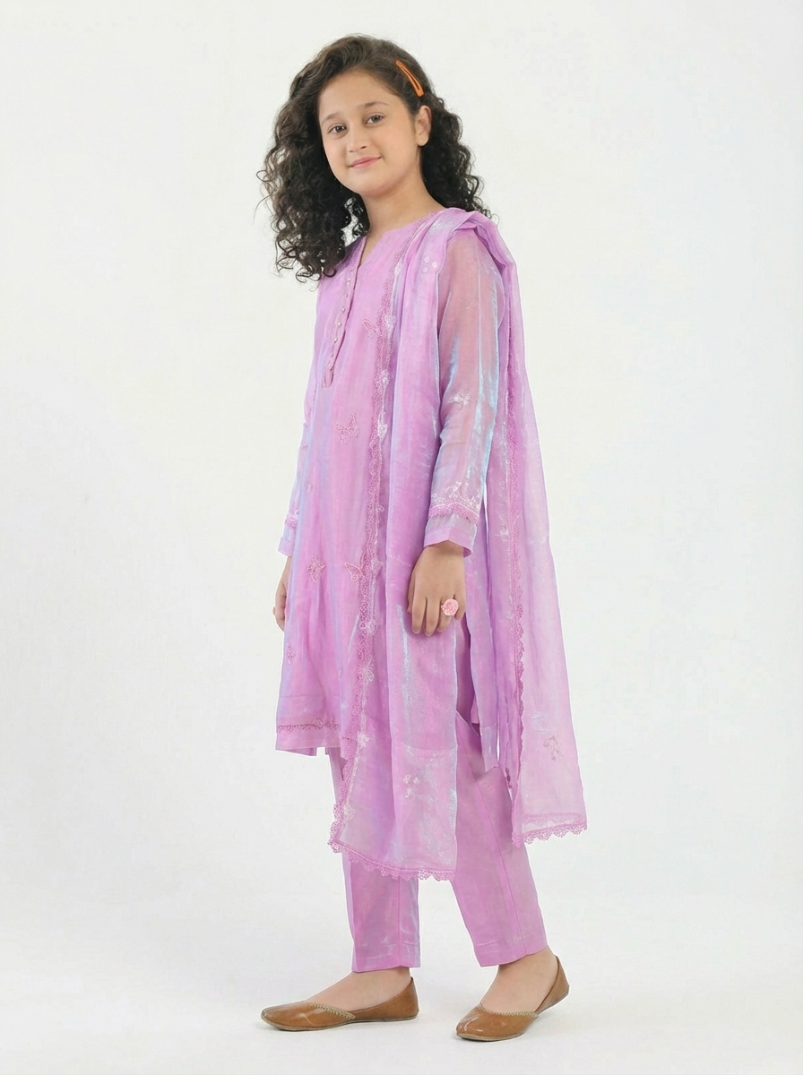 Agha Noor 3-piece Chiffon kids wear