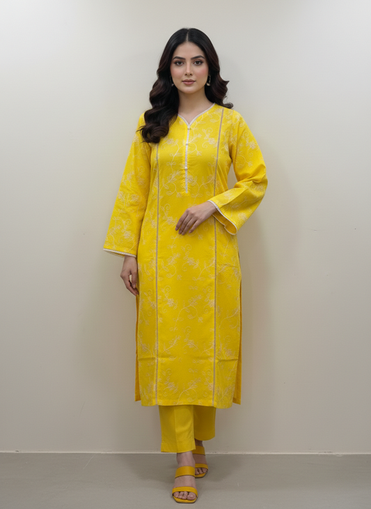 AGHA NOOR  luxury 2-Piece Embroidered Cotton Set